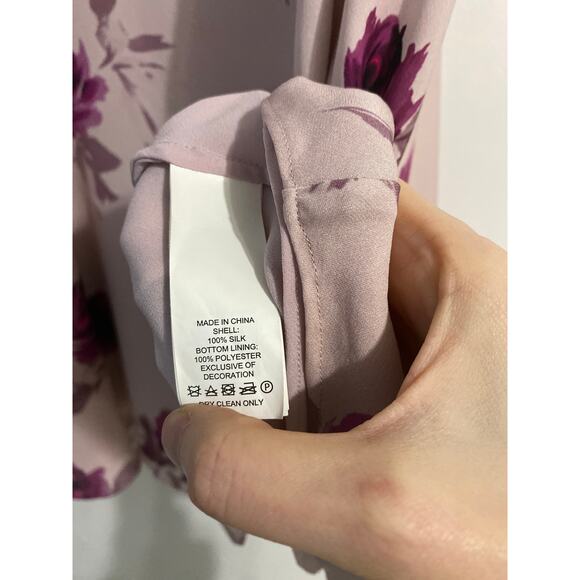 Kate Spade New York encore rose women’s midi dress size 12 pink floral silk - Picture 8 of 9